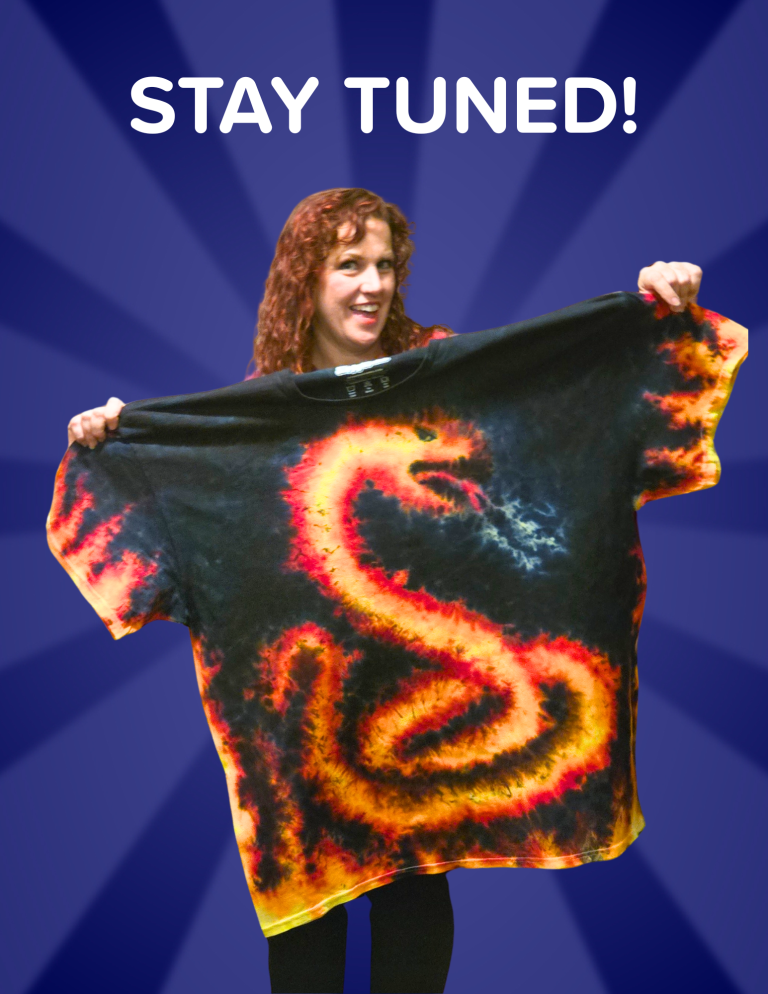 Fire Snake Tshirt displayed in the hands of it's creator